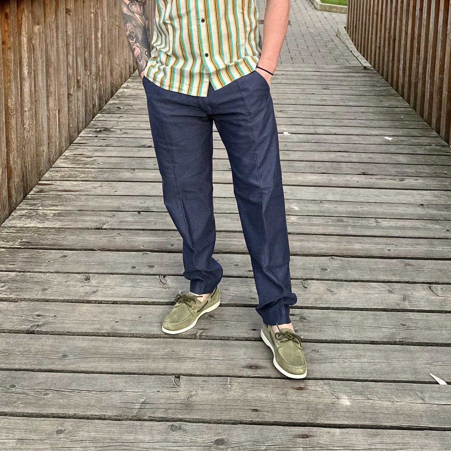 Nine In The Morning - Trouser Kent Chino 3D Blu Navy