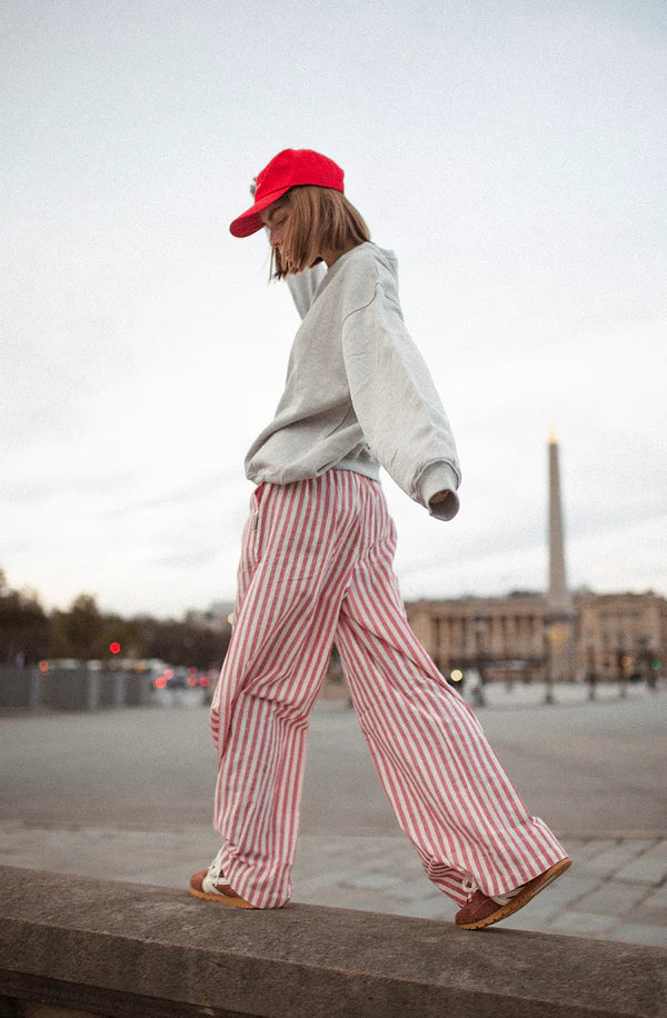Kaotiko - Pant Coffee Culture Stripes Red/Ivory