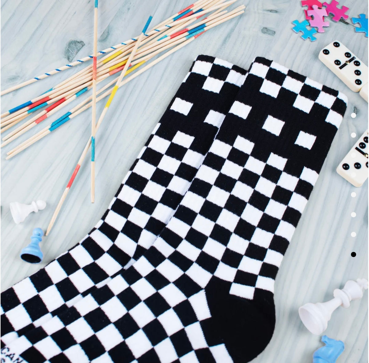 American Socks - Socks Checkerboard B/W Mid High