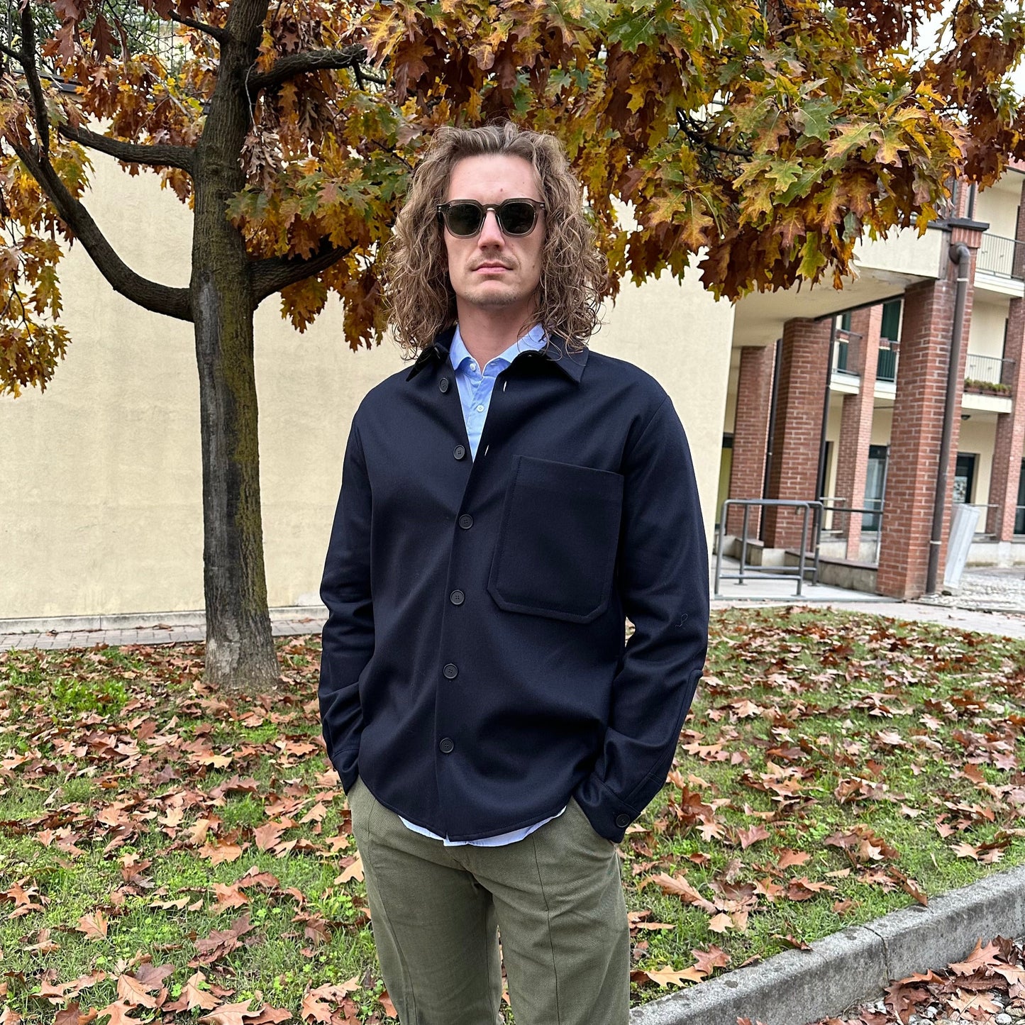 T-Coat - Shirt Jacket T11 Flanel Blu