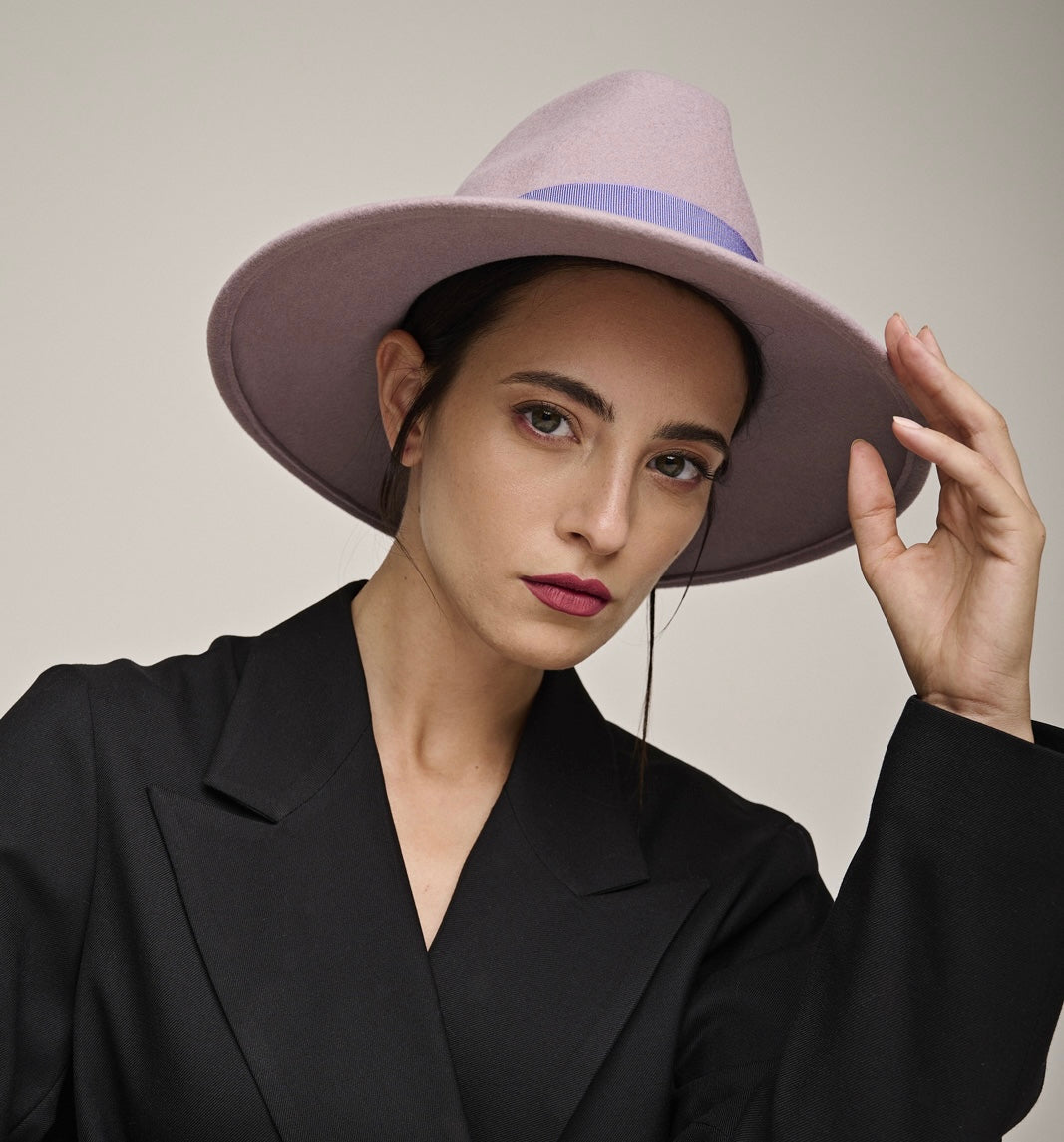 Eticlò - Hat Fedora Wool Lilla