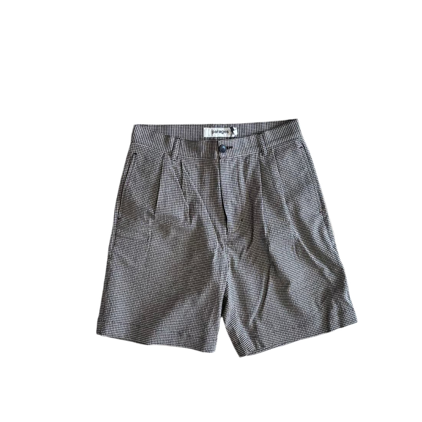 Parages - Shorts Two Pleats Searsucker Check Brown