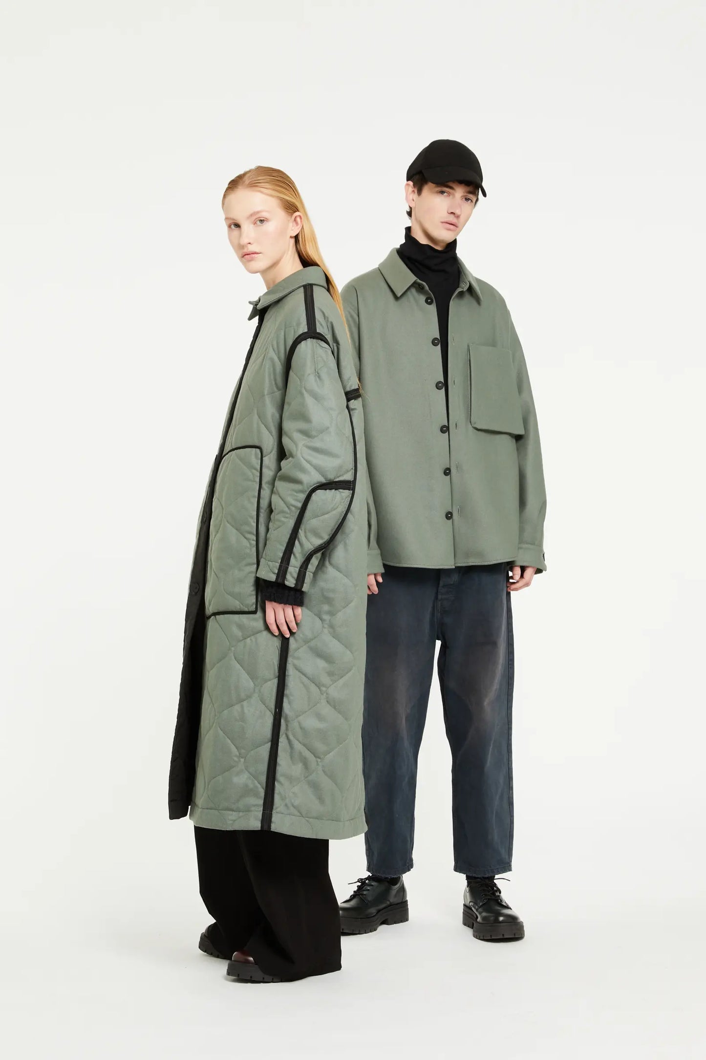 T-Coat - Trench T38 Flanel Military Green