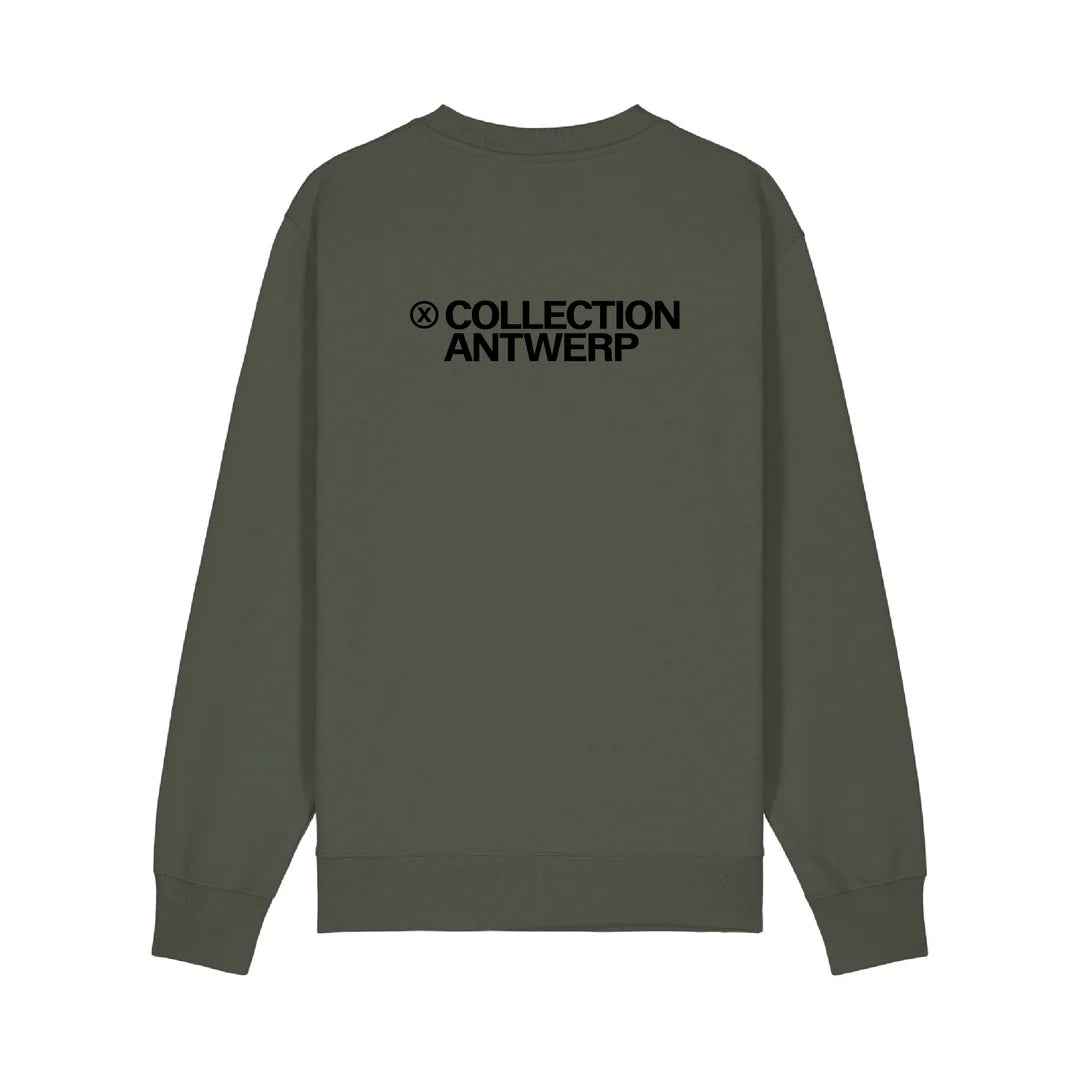 X Collection Antwerp - Sweater Front and Backprint Dark Khaki