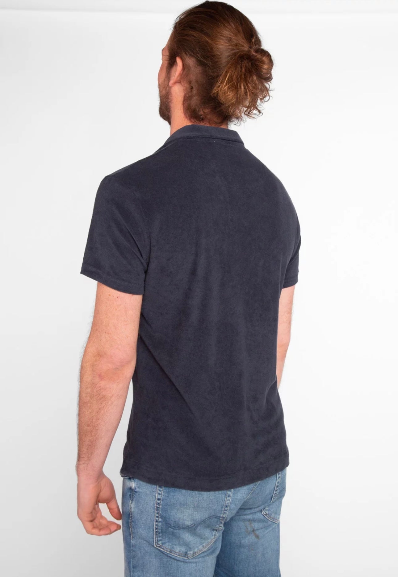 Anonym - Polo Armand cotton and chenille blend Marine