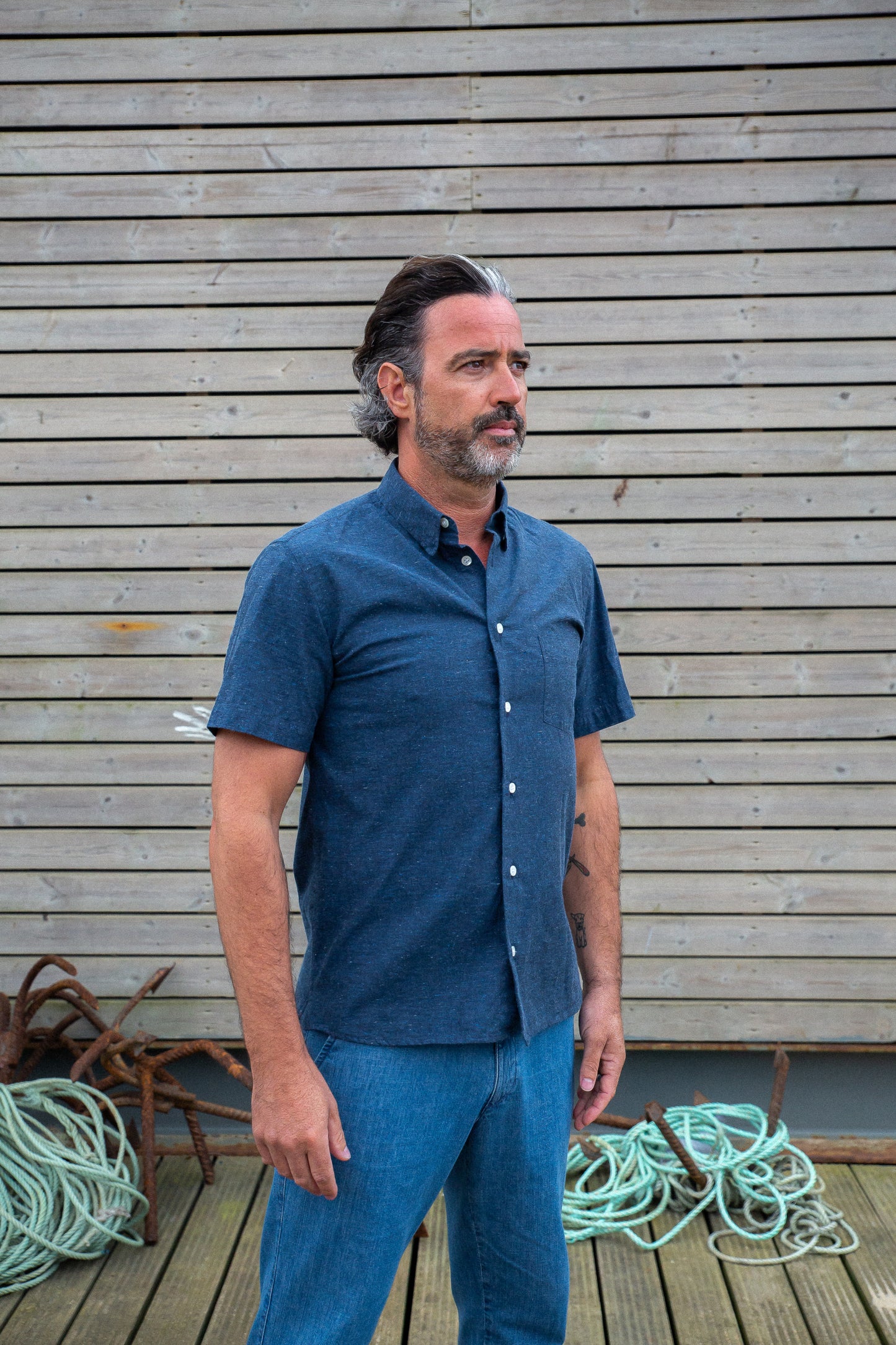 La Paz - Shirt Short Sleeved Ribeiro Navy Mesc