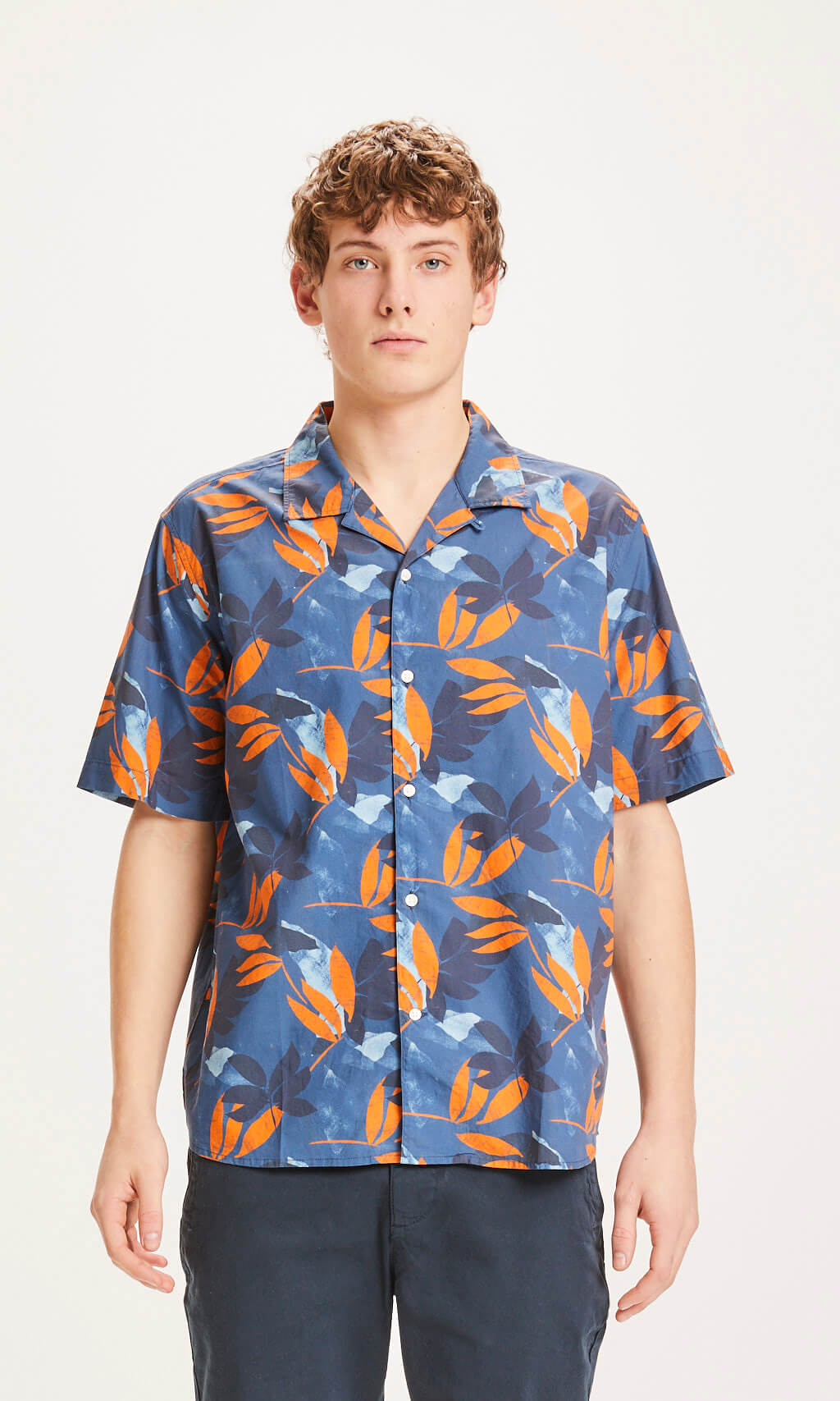 Knowledge Cotton Apparel - Shirt Wave Loose Fit Flower Print