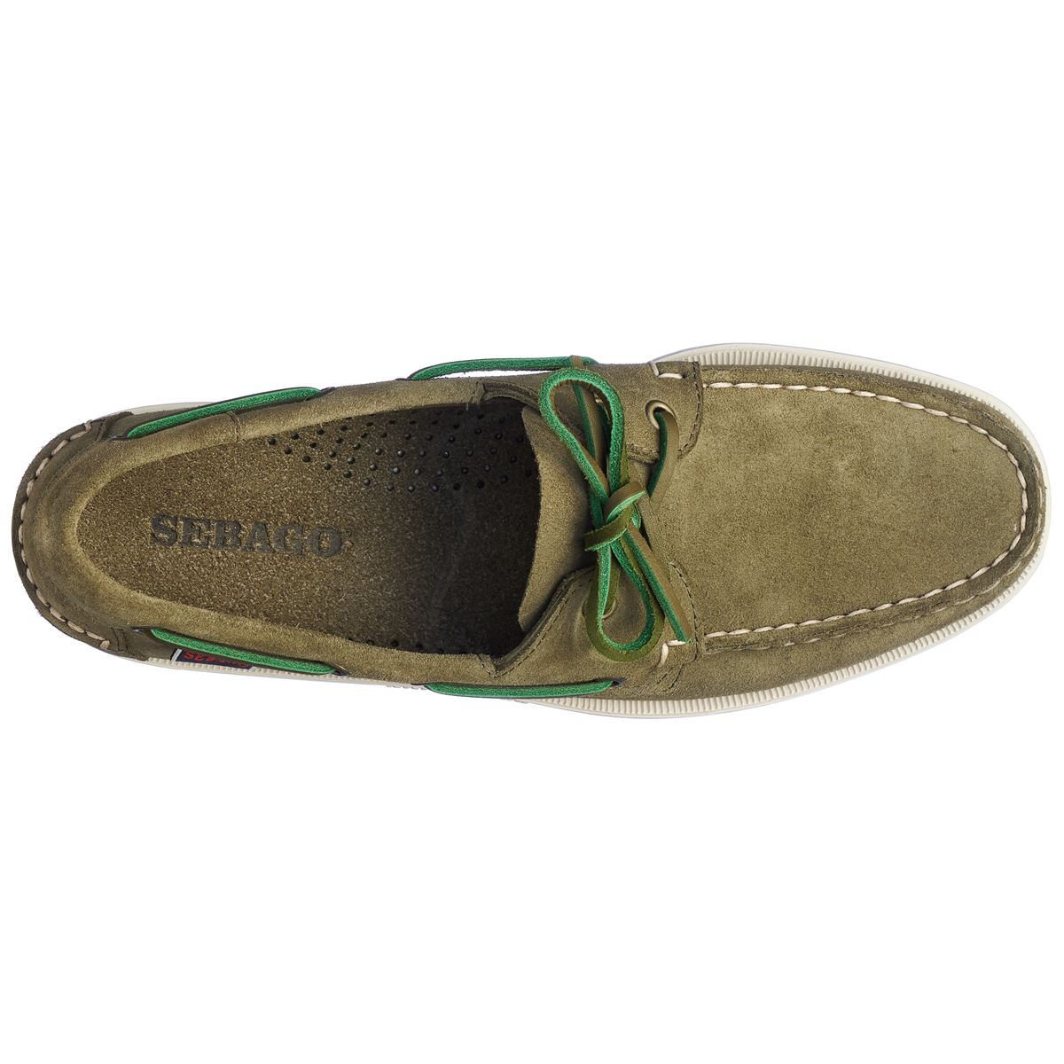 Sebago - Moc Docksides Portland Nubuck Green Military