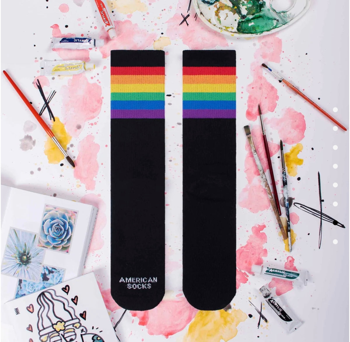 American Socks - Socks Rainbow Pride Black Mid High