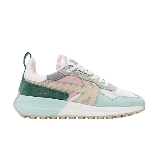 Multicolored sneaker on a white background