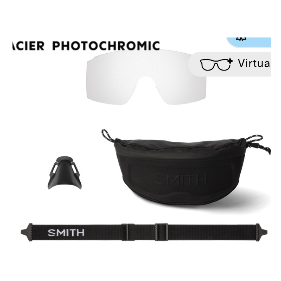 Smith Optics - Sunglasses Pursuit Matte Black + ChromePop Glacier Photochromic Copper Blue Mirror Lens