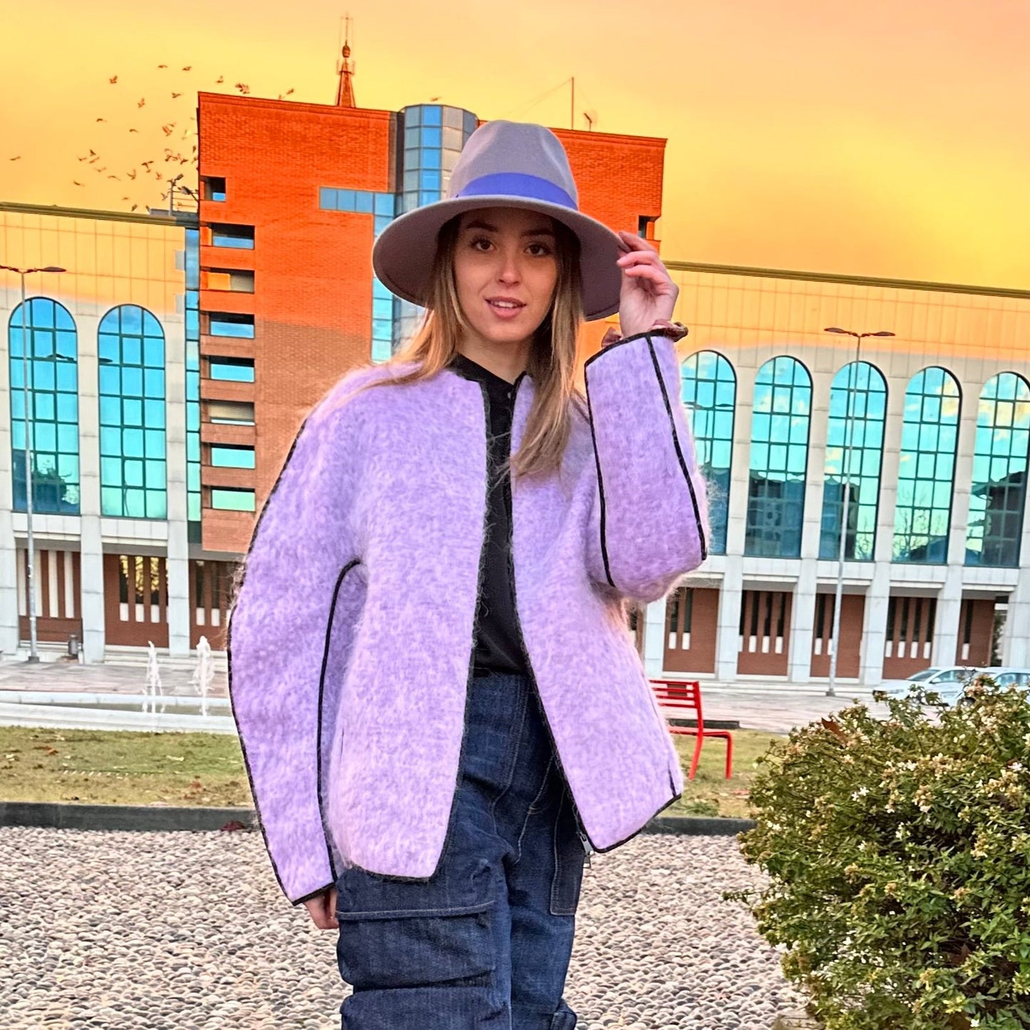 T-Coat - Bomber T22 Furry Lilla