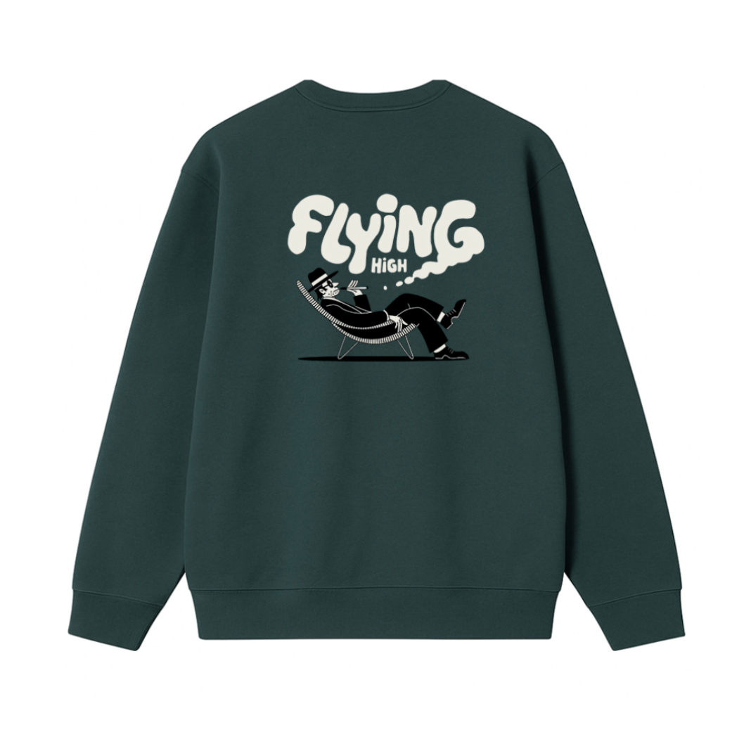 Kaotiko - Sweatshirt Crew Flying High Man Green