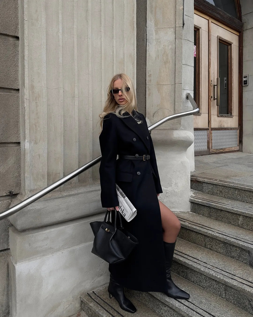 Alohas - Boots Kalila with Heels in Black Leather