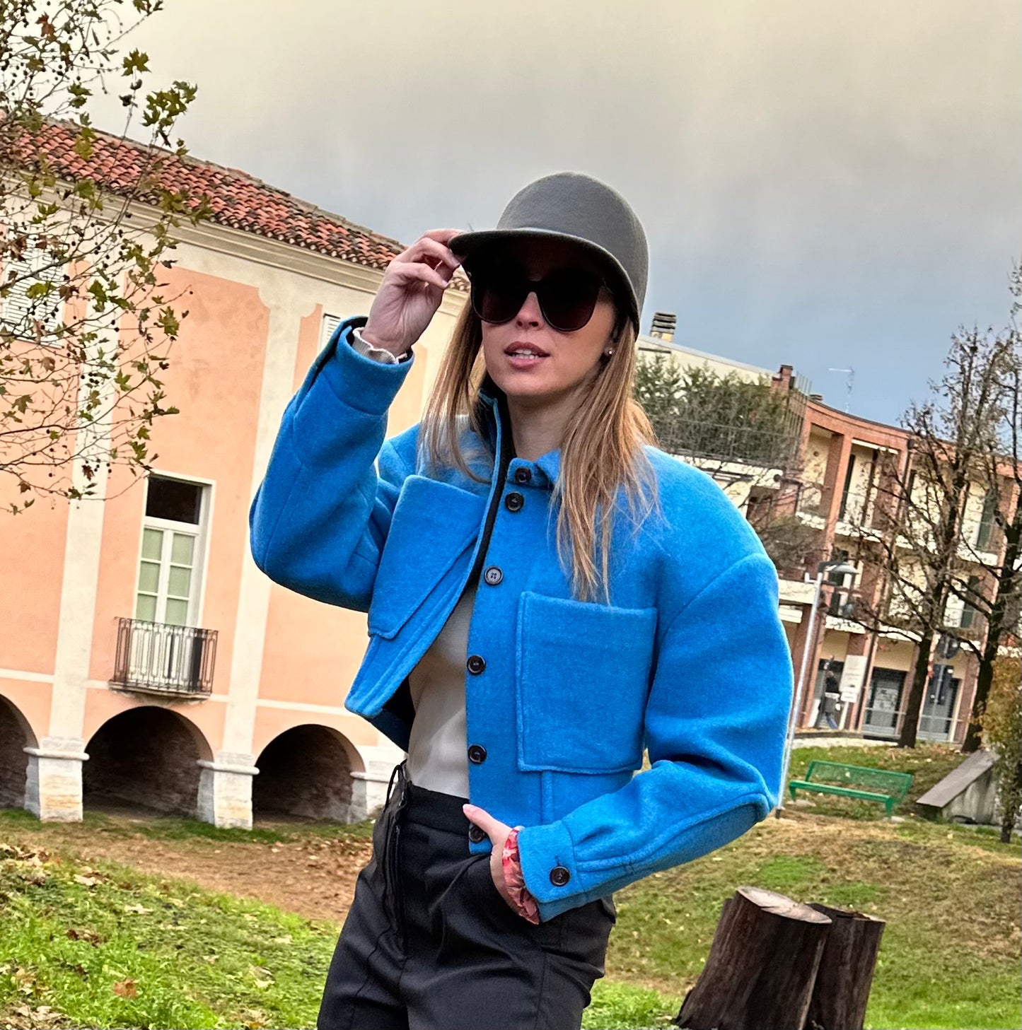 T-Coat - Bomber T3 Velour Light Blue