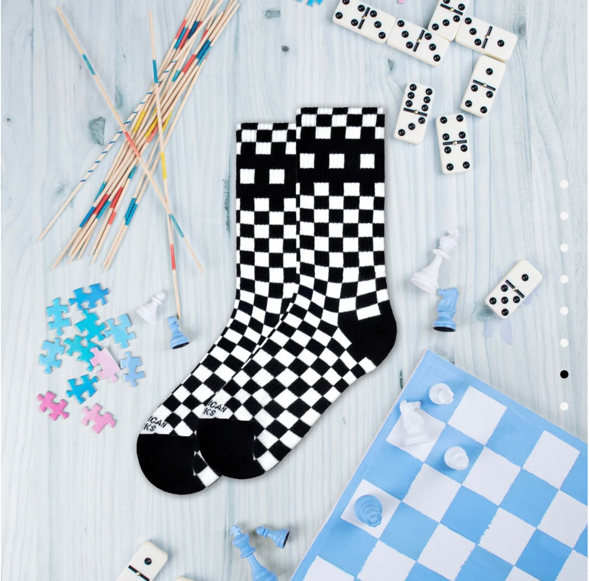 American Socks - Socks Checkerboard B/W Mid High