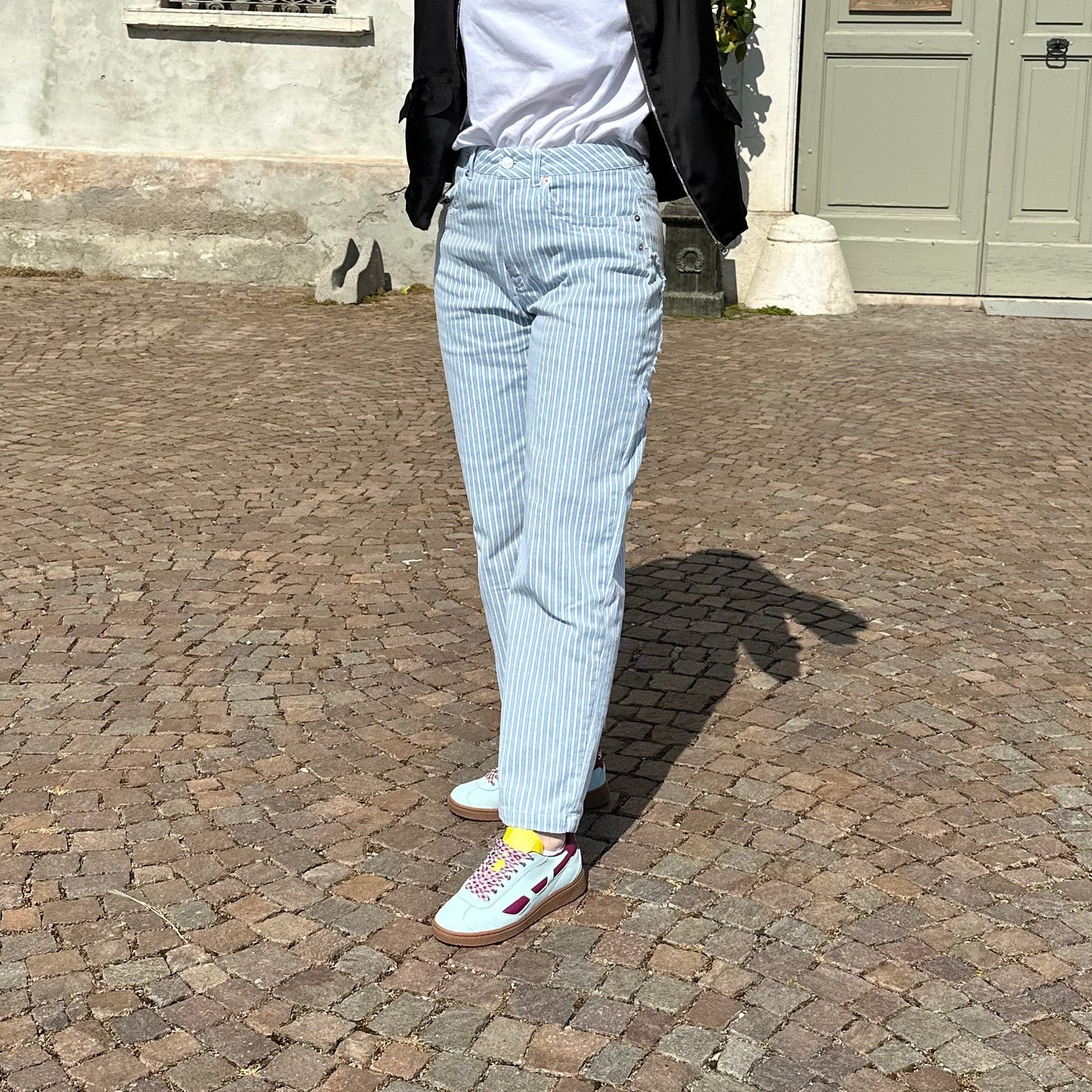 Alohas - Jeans Lorenza Stripes Blue White