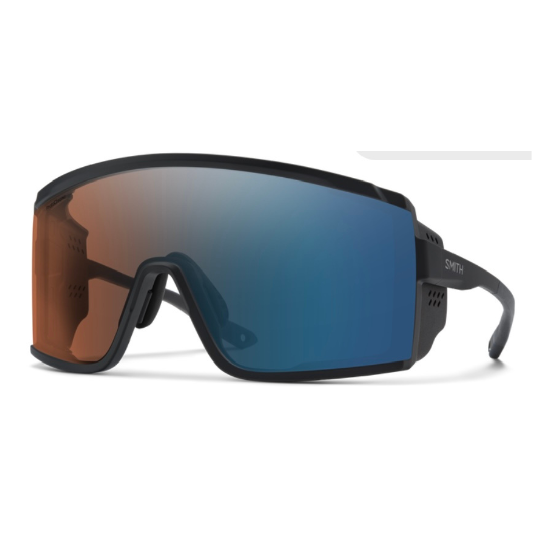 Smith Optics - Sunglasses Pursuit Matte Black + ChromePop Glacier Photochromic Copper Blue Mirror Lens