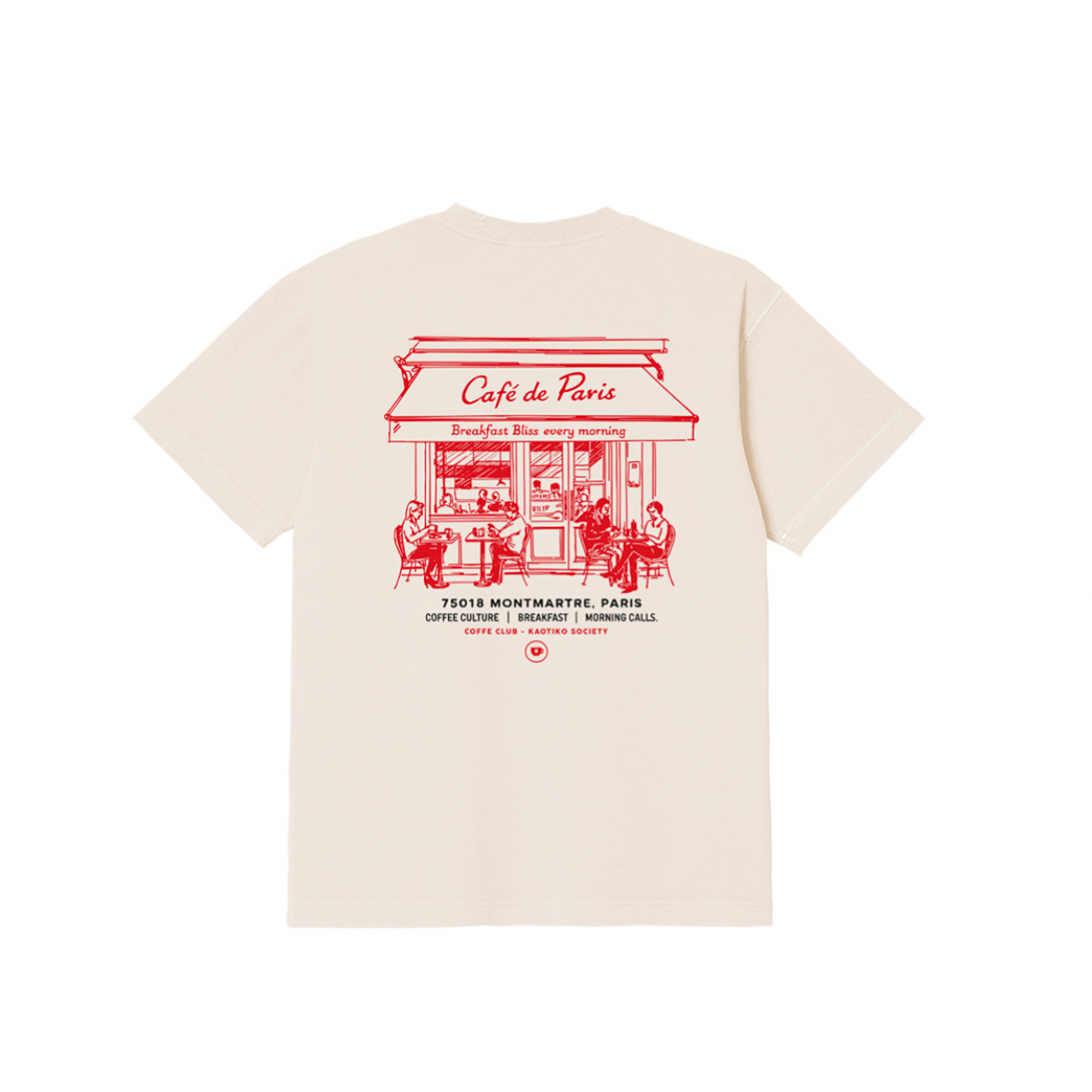 Kaotiko - T-shirt M/C Morning Calls Organic Cotton White