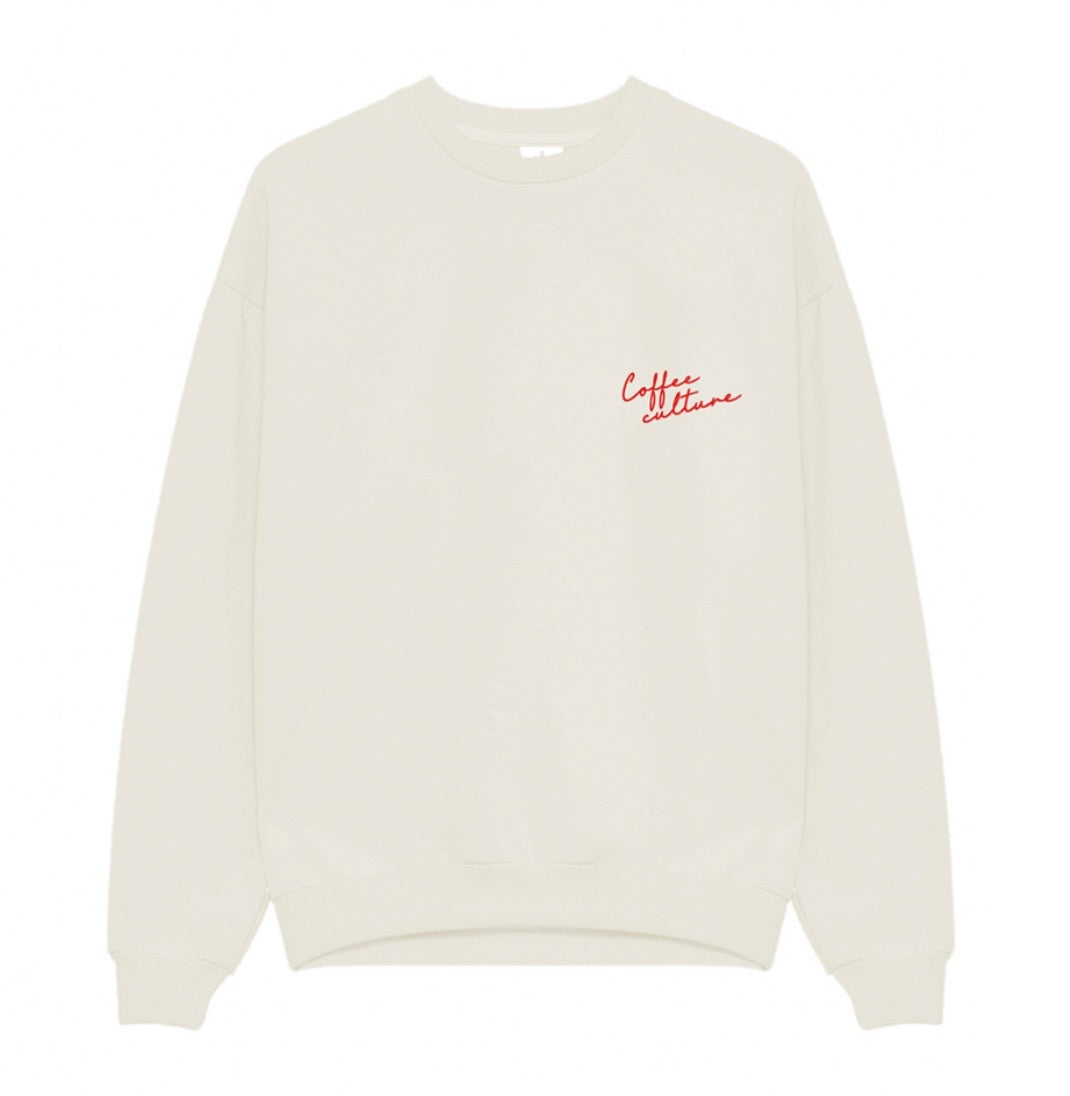 Kaotiko - Sweatshirt Coffee Culture Organic Cotton Ivory
