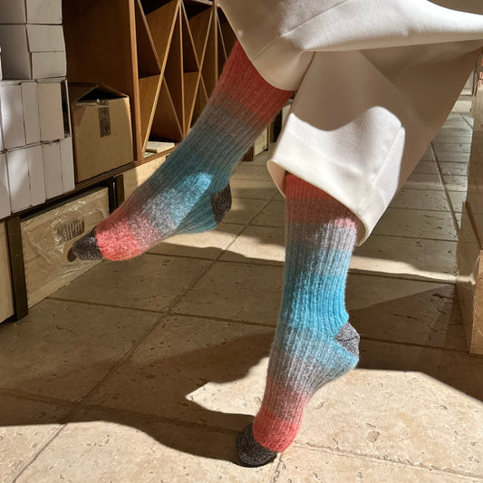 ANT45 - Socks Ranua Shorts in mohair Turquoise