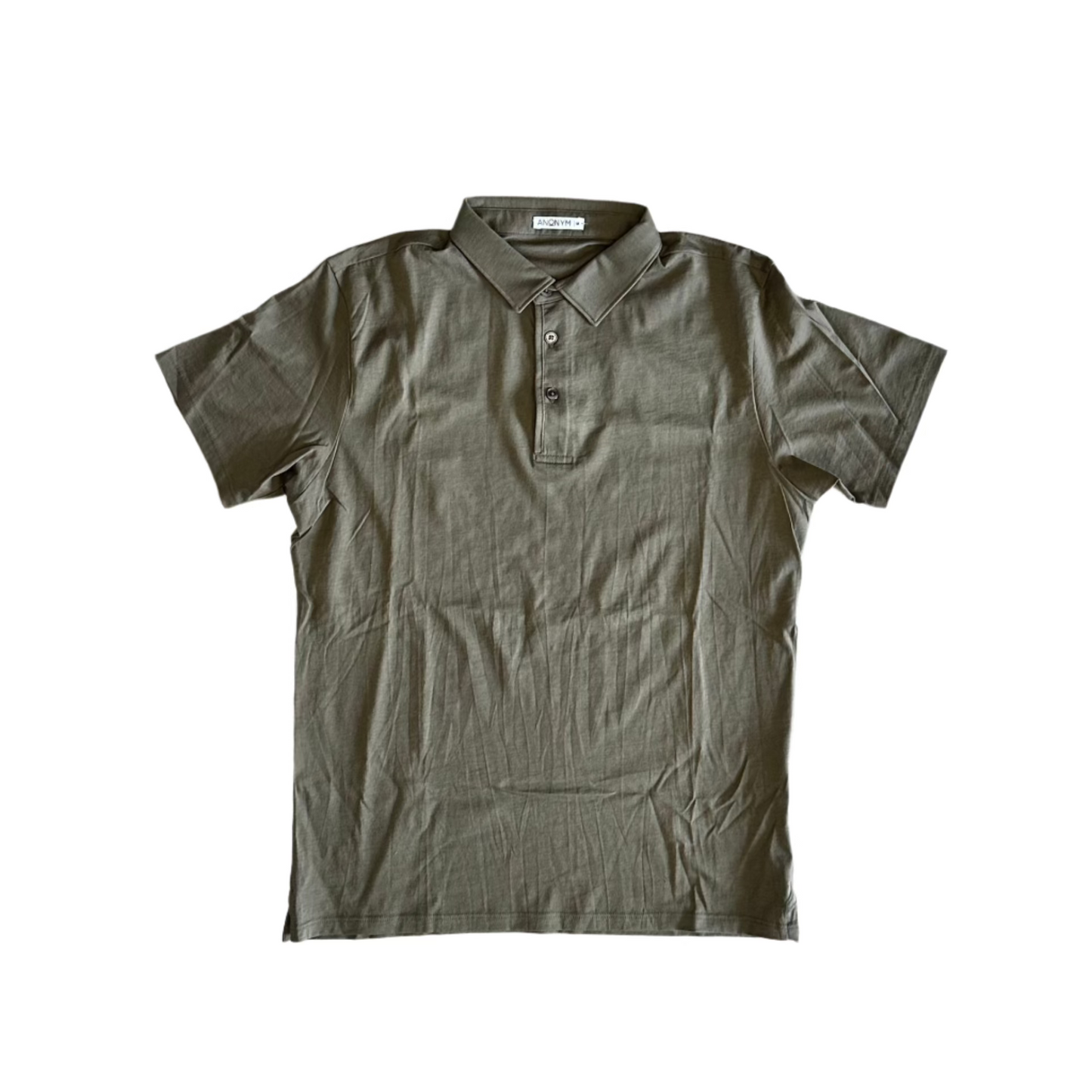 アノニム - Polo Diego 100% Cotone PIMA ペルヴィアーノ ミリタリー グリーン