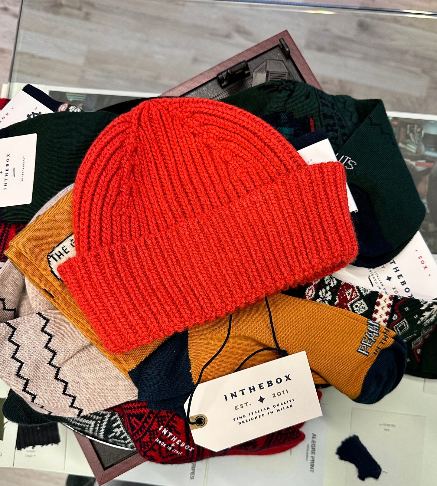In The Box - Beanie Cachemire Basic Dark Orange