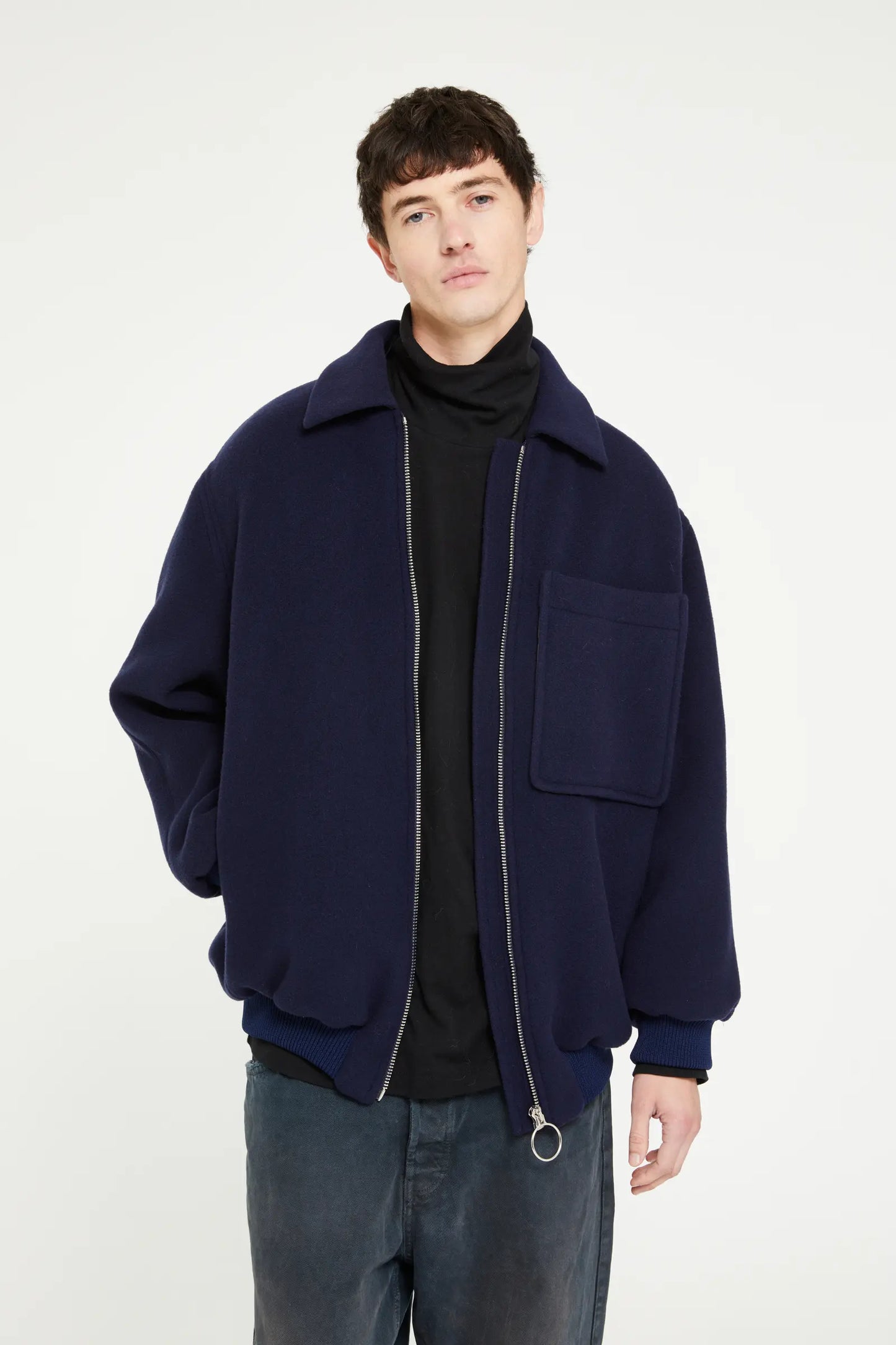 T-Coat - Bomber T92 Velour Oversize Blue