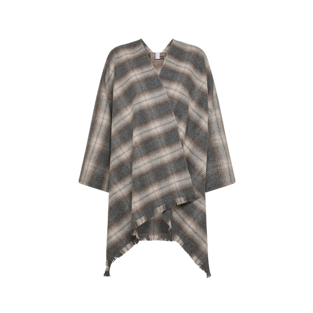 Striped poncho on a white background