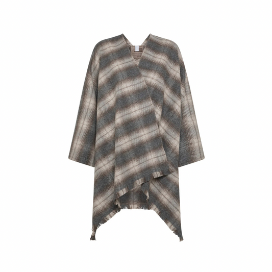 Striped poncho on a white background