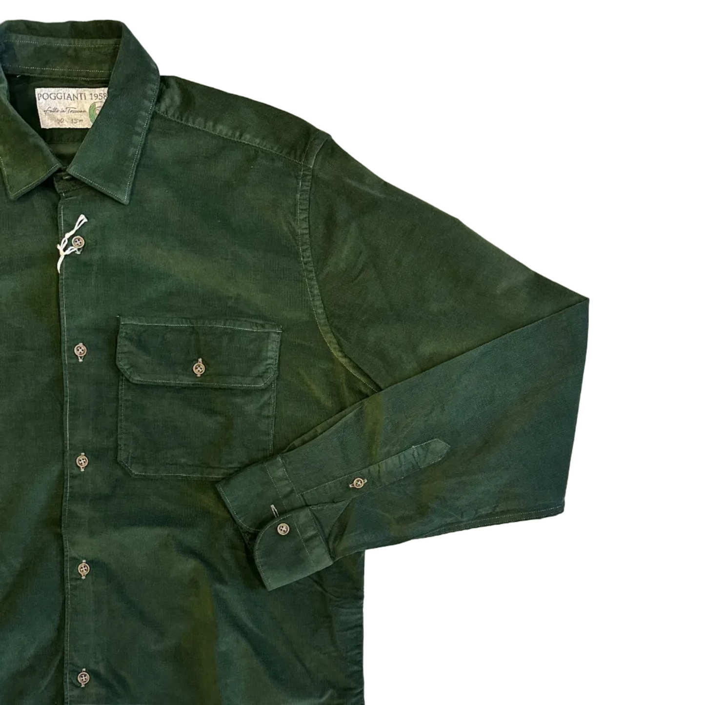 ポジャンティ 1958 - ベルベット グリーン ミリタリー シャツ ピストイア