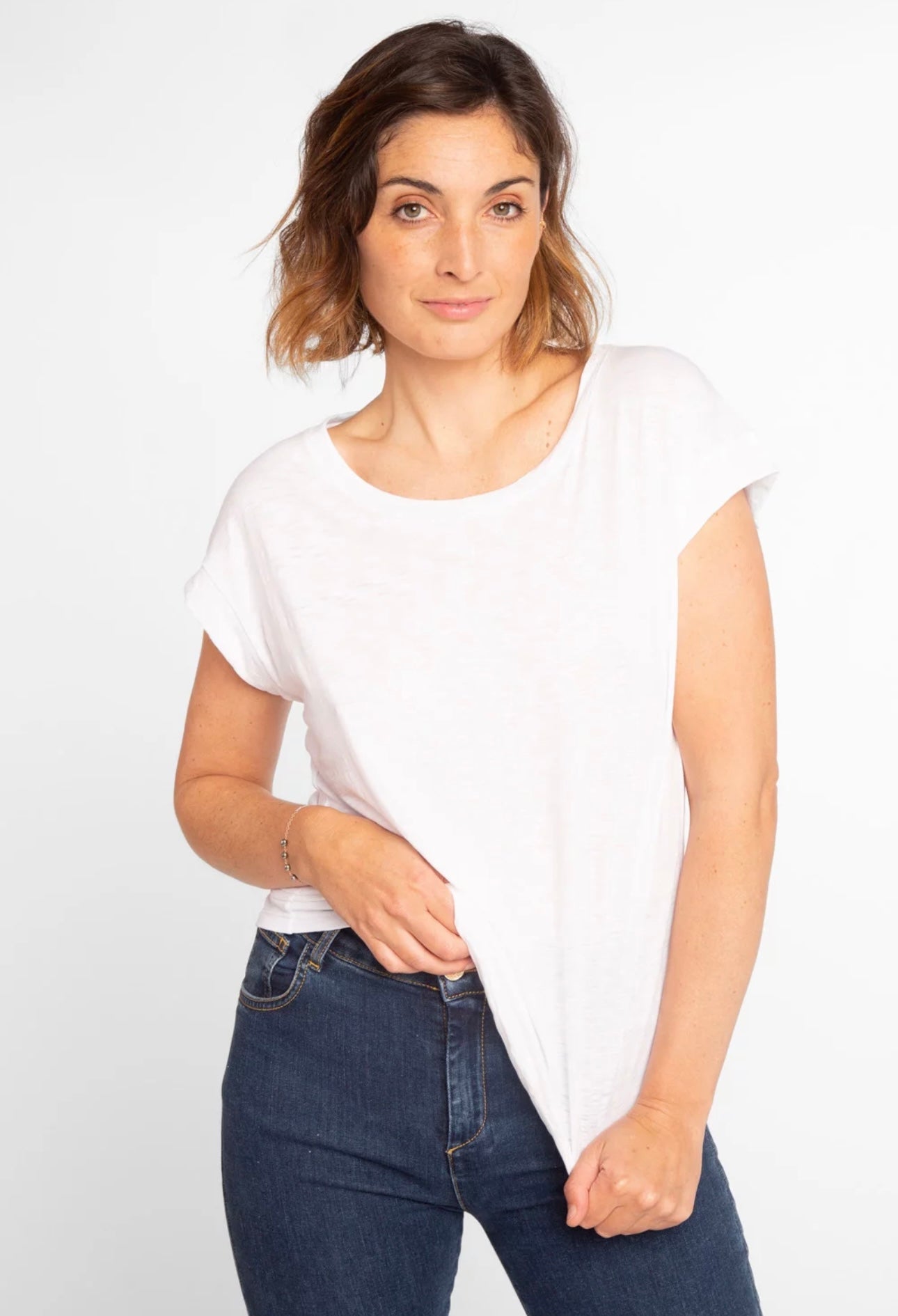 Anonym - T-shirt Noelia 100% Cotone PIMA Peruviano White