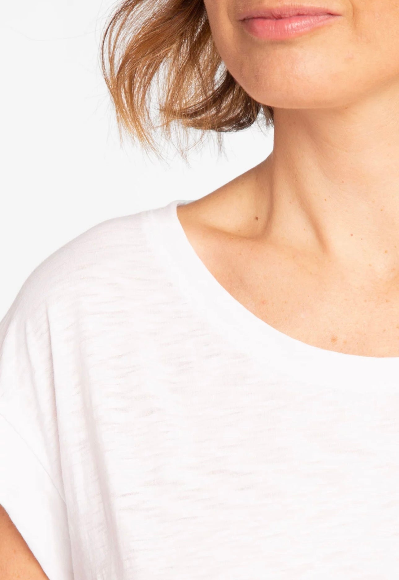 Anonym - T-shirt Noelia 100% Cotone PIMA Peruviano White