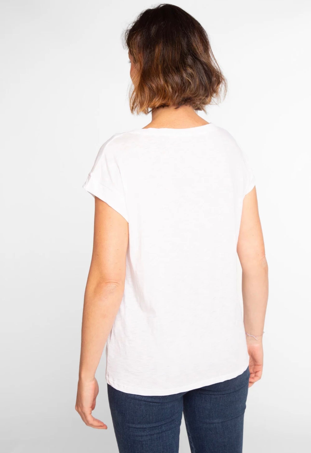 Anonym - T-shirt Noelia 100% Cotone PIMA Peruviano White