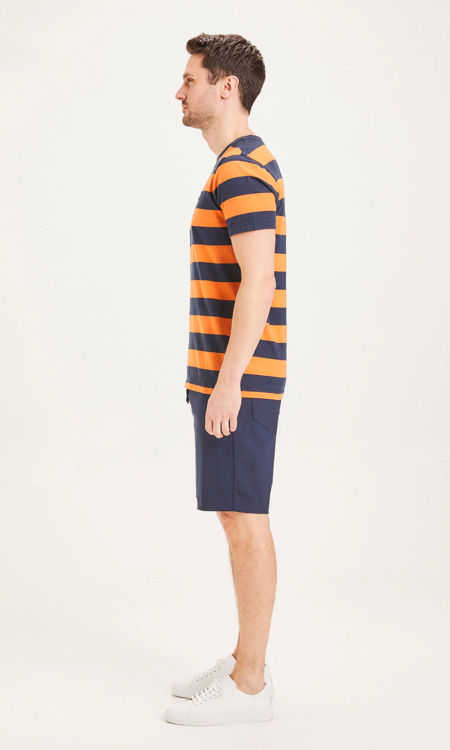 Knowledge Cotton Apparel - Short Fig Loose EcoVero Club Navy