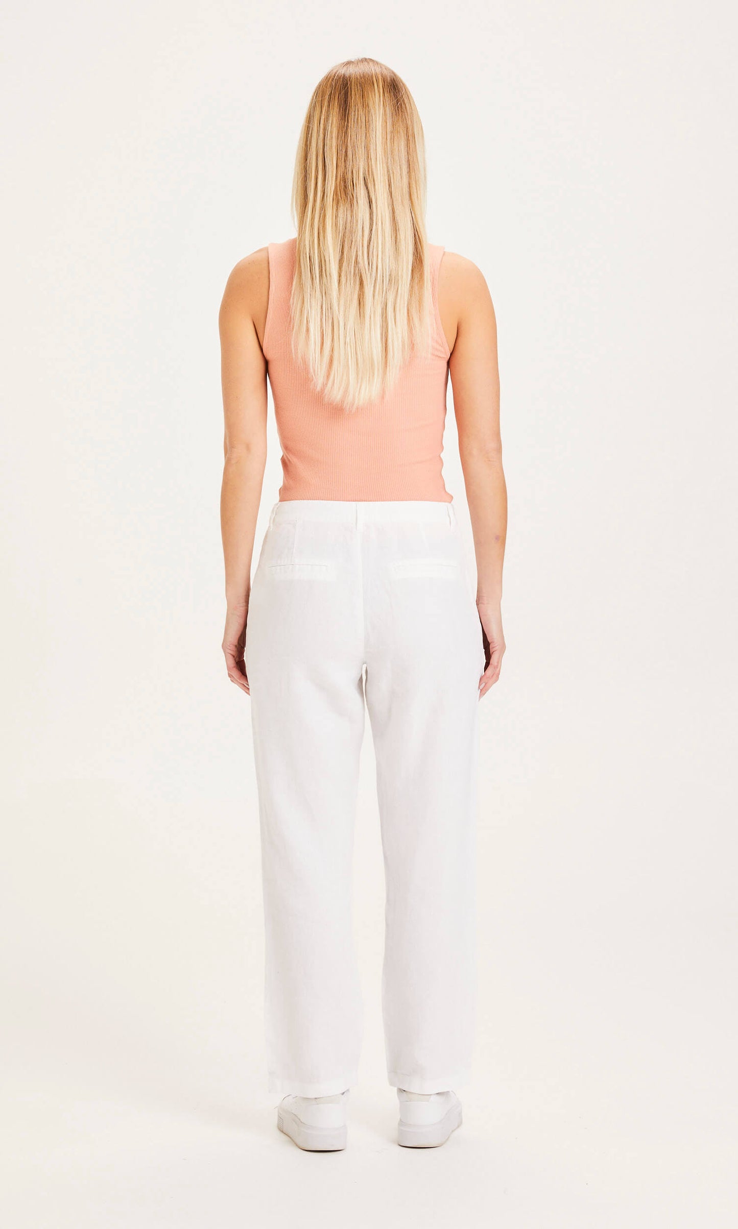 Knowledge Cotton Apparel - Trouser Senna Loose Bright White