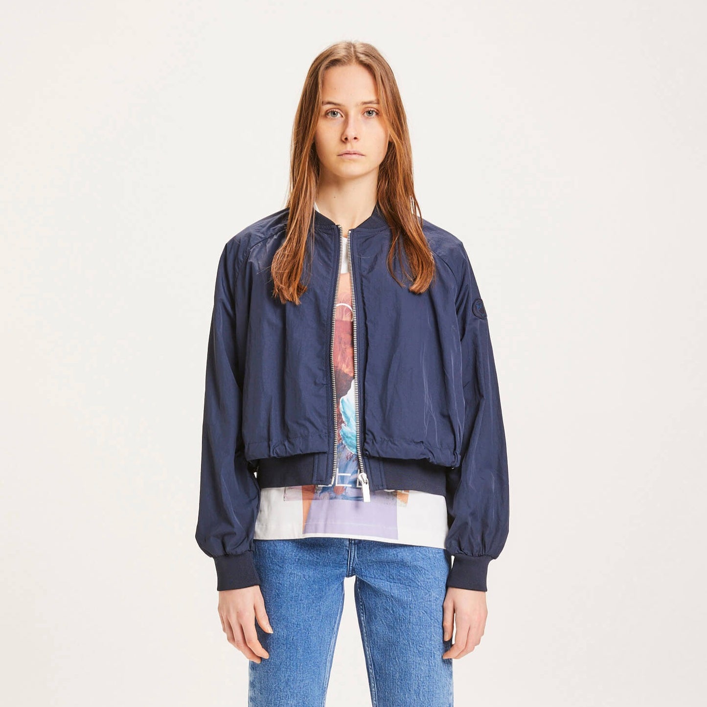 Knowledge Cotton Apparel - Bomber Dalia Short Total Eclipse