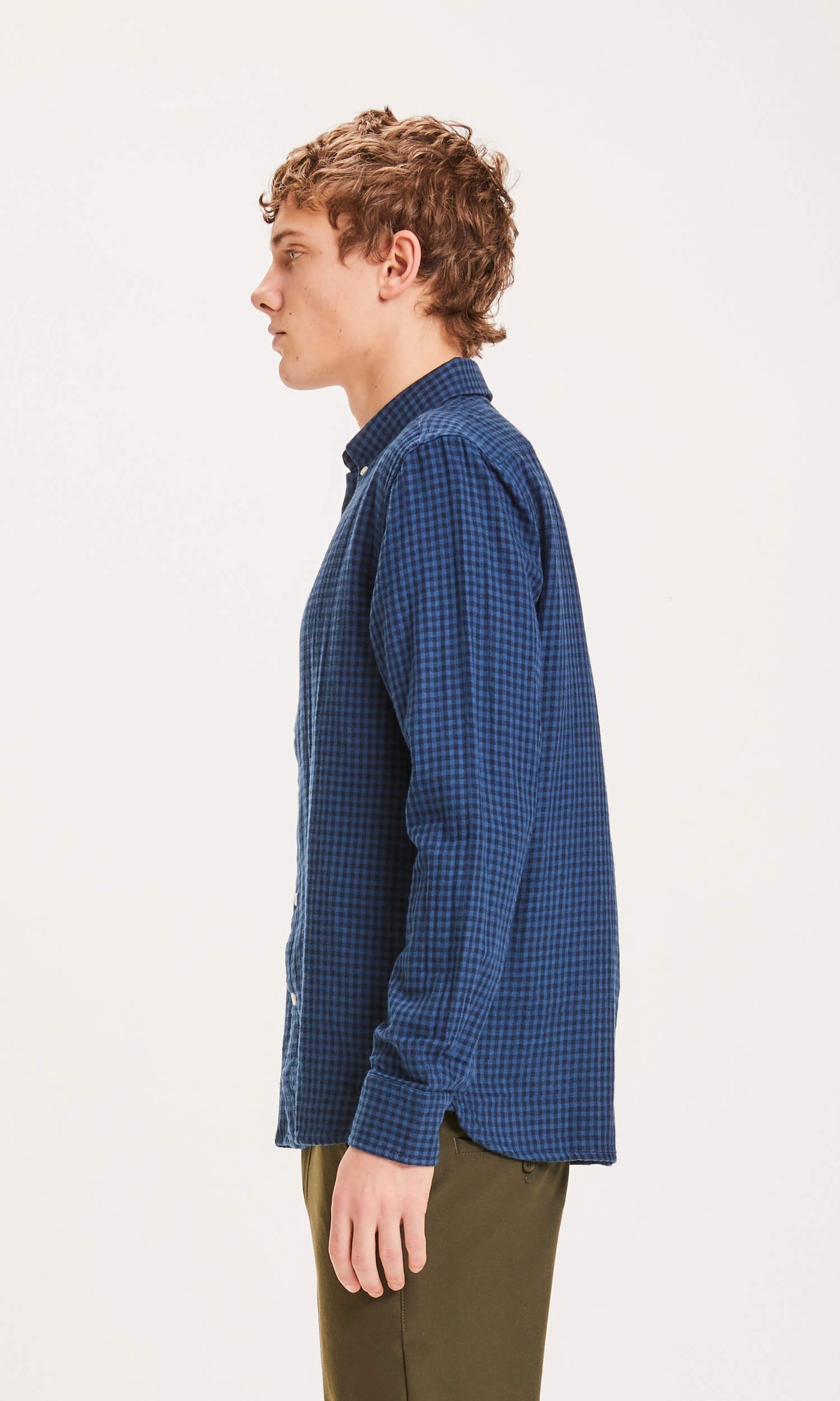 Knowledge Cotton Apparel - Shirt Double Layer Checked Custom Fit