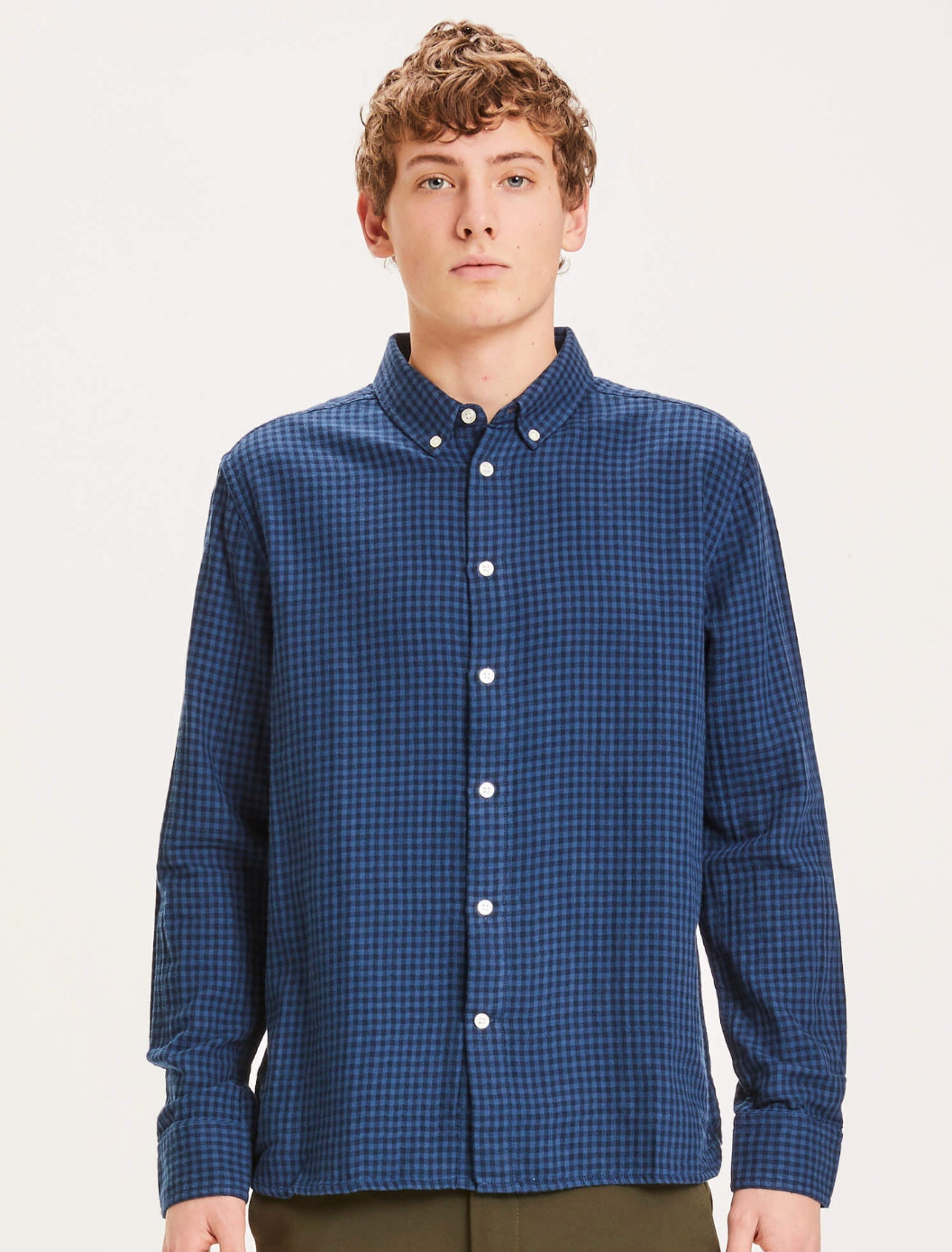 Knowledge Cotton Apparel - Shirt Double Layer Checked Custom Fit