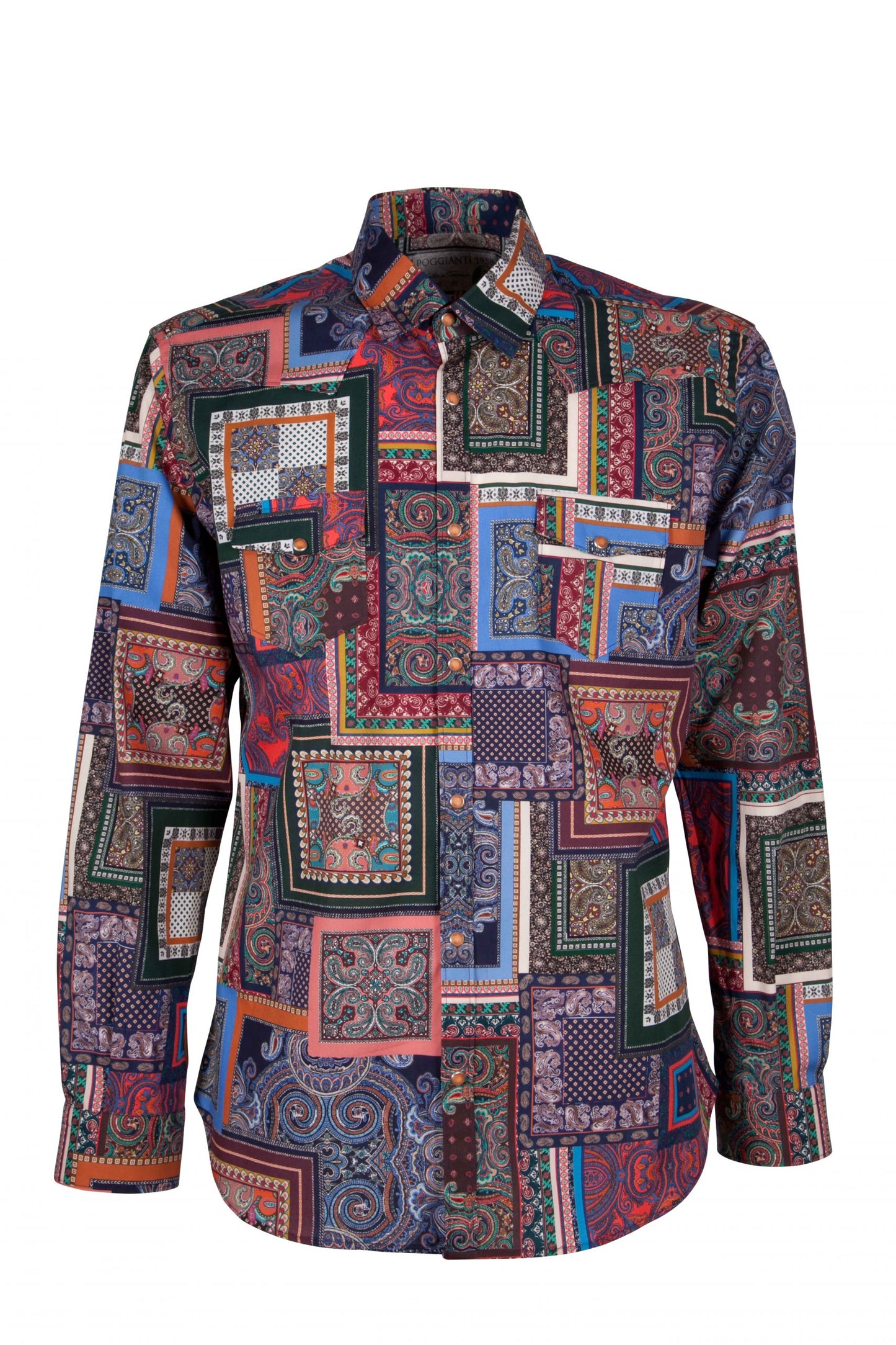 Poggianti 1958 - Shirts Empoli Stretch with Geometric Print