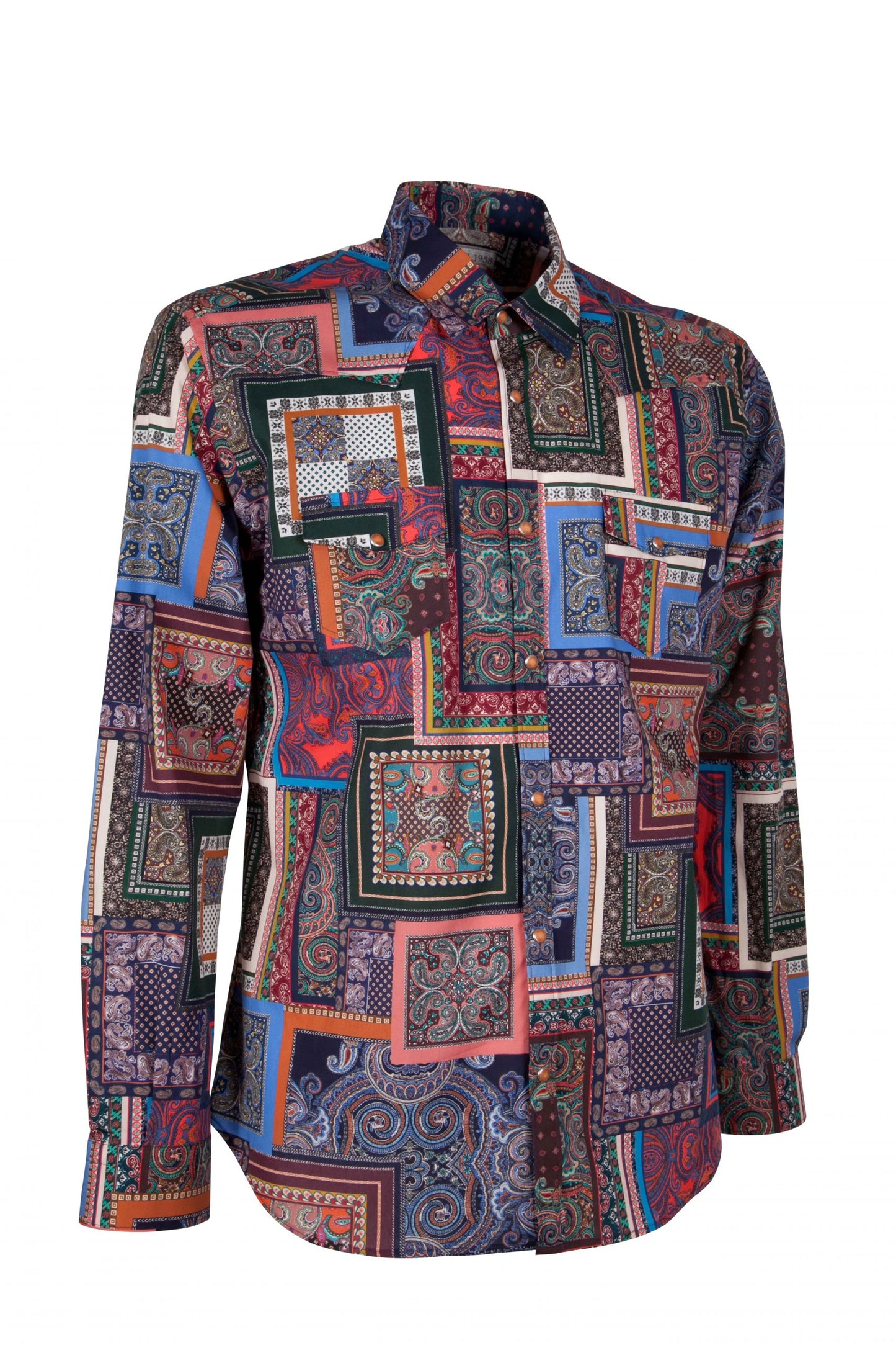 Poggianti 1958 - Shirts Empoli Stretch with Geometric Print