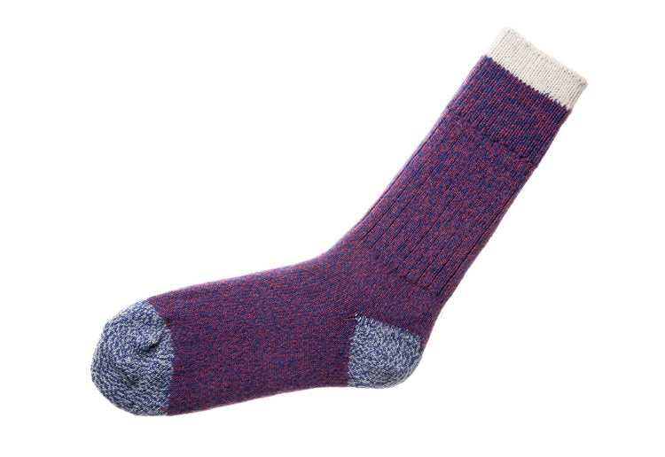 Patapaca - Sock Ribbed Melange Azulino