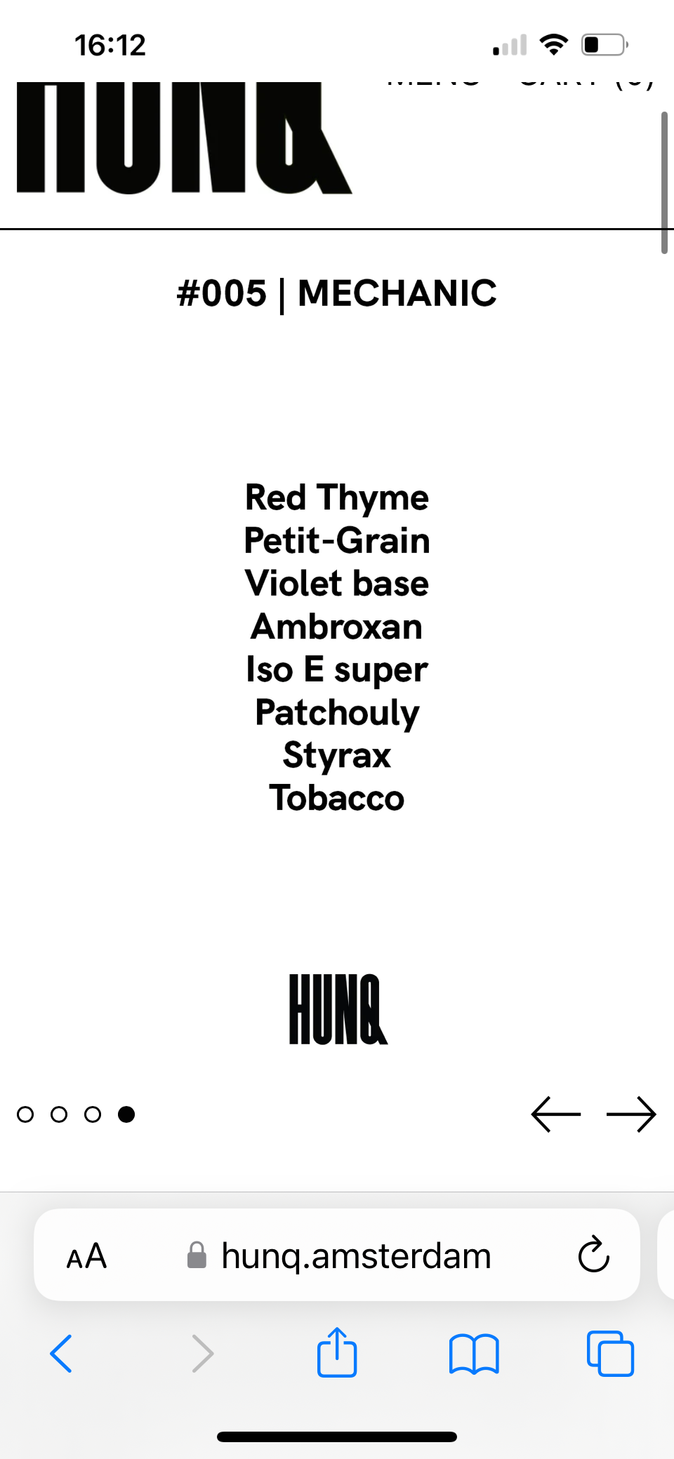 Hunq - パフューム 005 メカニック 100ml