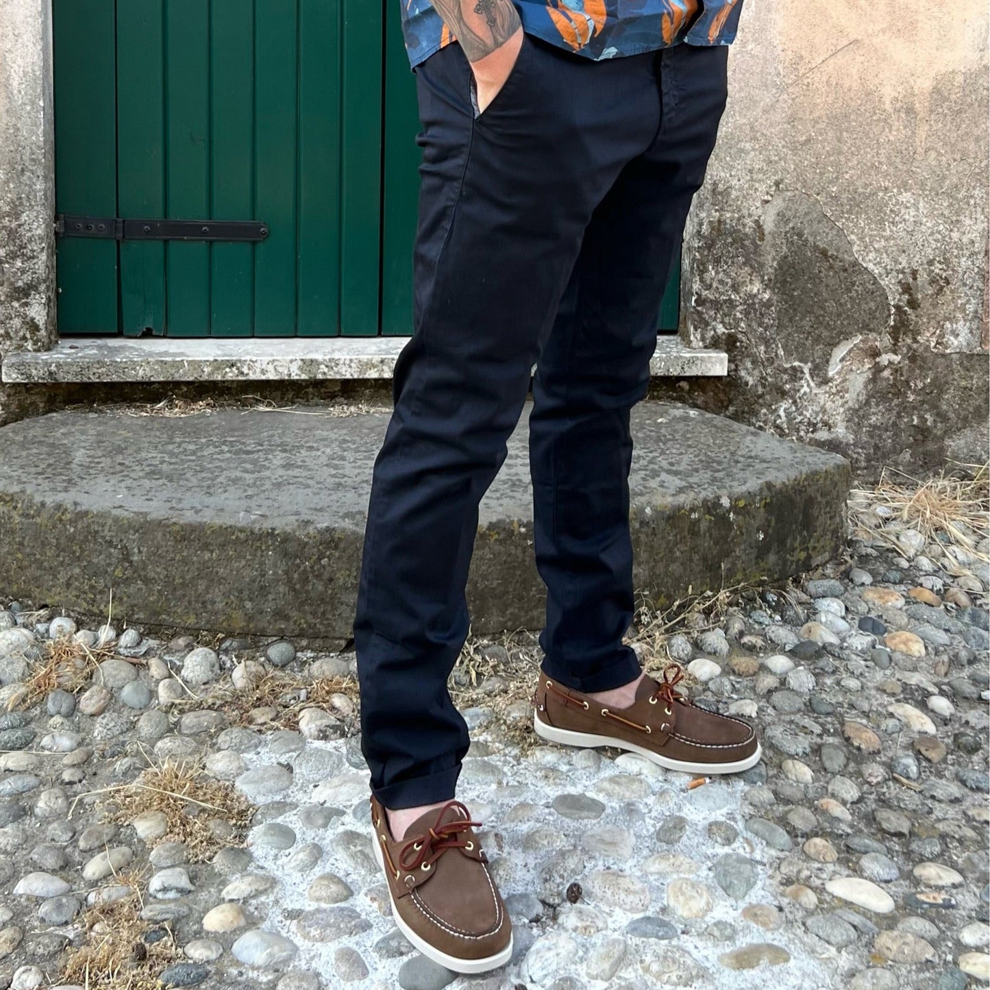 Maison Clochard - Trouser Mallard Gabardina Night Blue