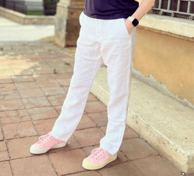 Knowledge Cotton Apparel - Trouser Senna Loose Bright White