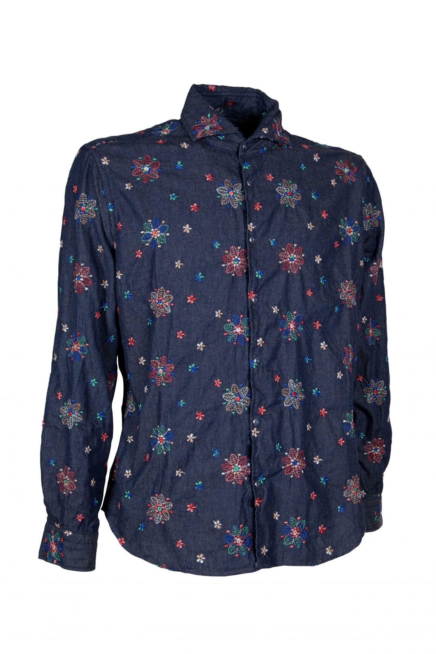 Poggianti 1958 - Shirt Firenze In Denim with Embroidery