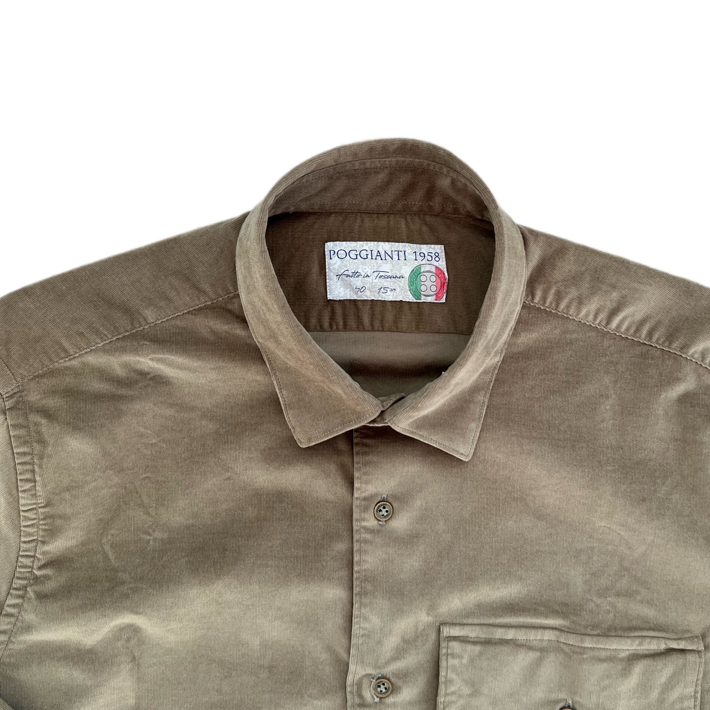 Poggianti 1958 - Shirt Pistoia in Velvet Green Military