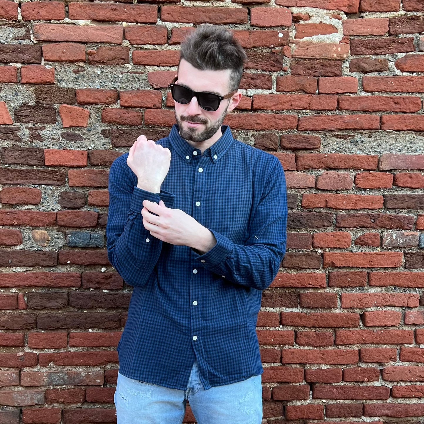 Knowledge Cotton Apparel - Shirt Double Layer Checked Custom Fit