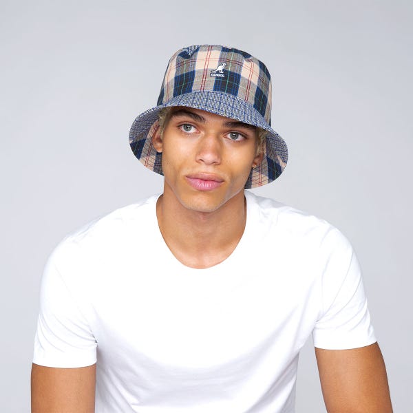 Kangol - Bucket Hat Plaid Mash Up Mykonos Blue
